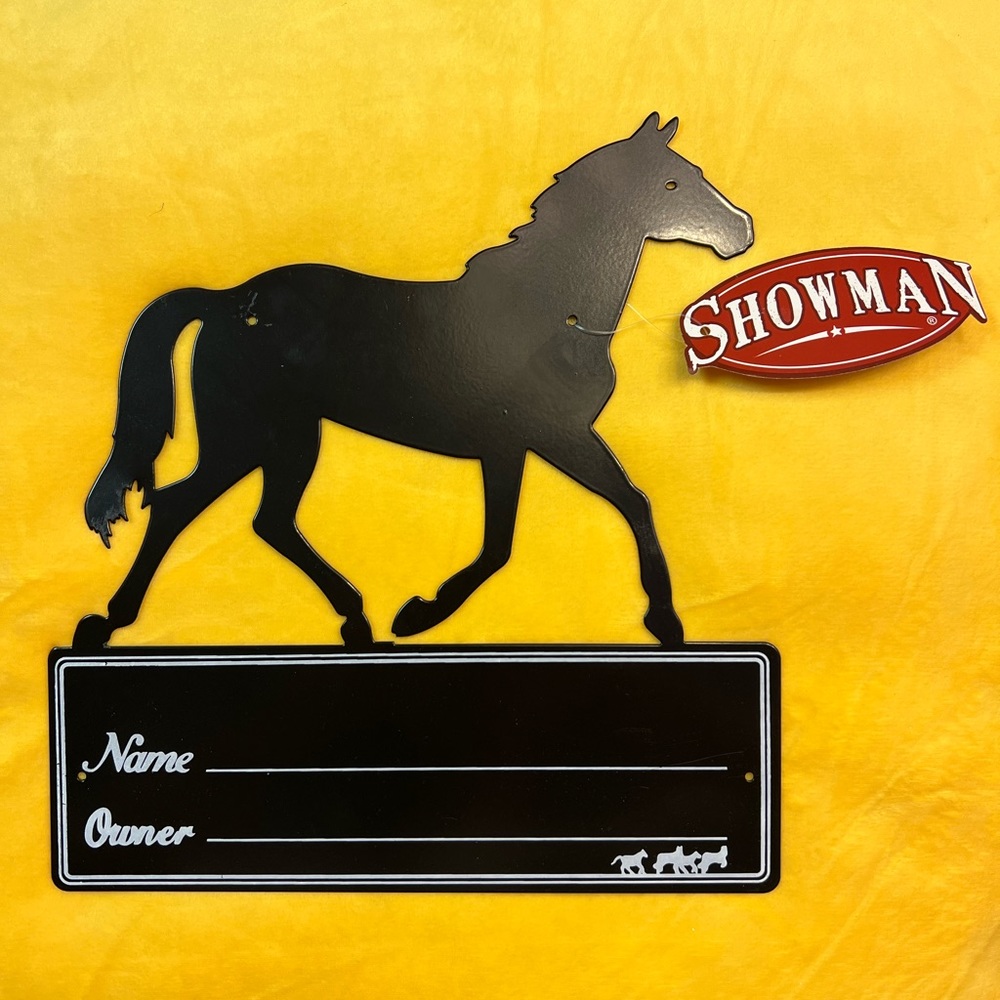 Showman metal horse stall sign